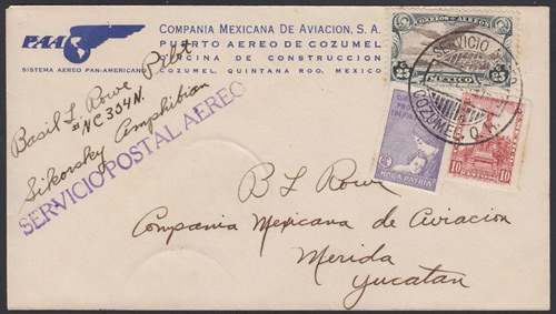 Airmail letter sent from Cozumel